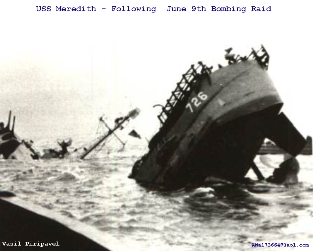 USS Meredith sank on French Coast