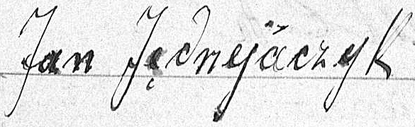 Podpis Jana Jędrzejaczyka (03.02.1904)