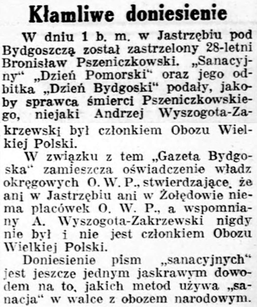 Kłamliwe doniesienie (07.10.1931)