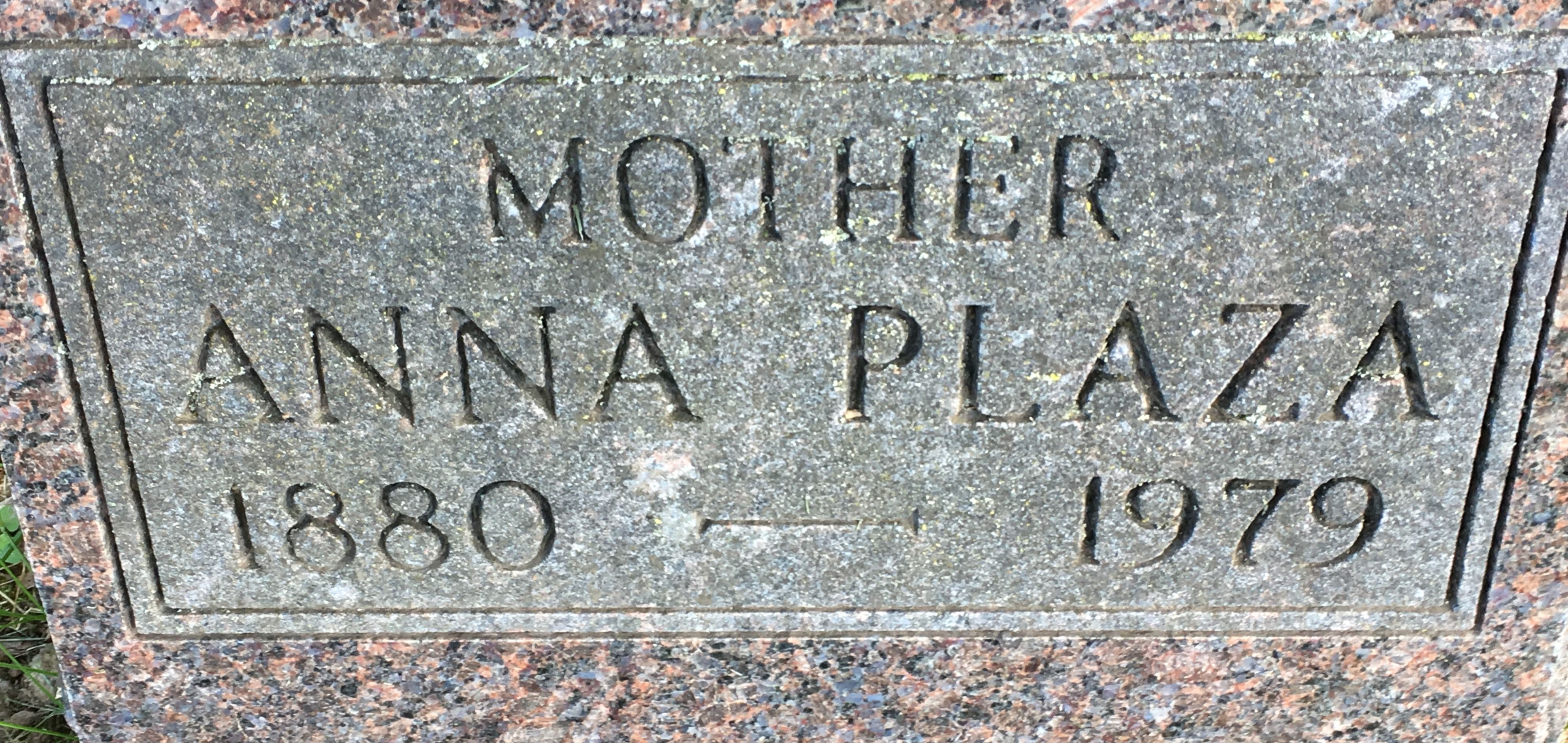 Anna Plaza’s Gravestone