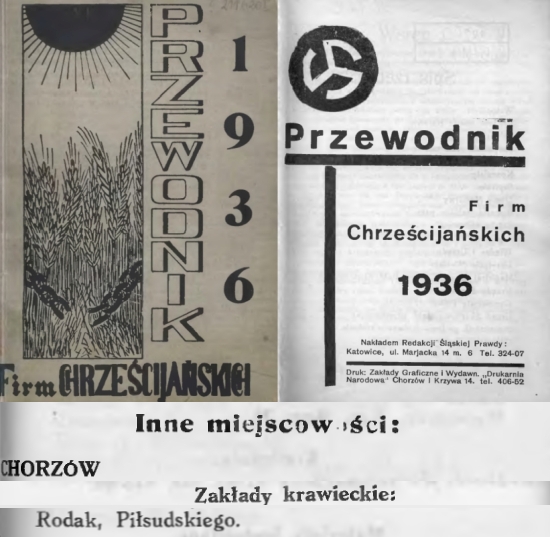 Rodak w przewodniku firm chrześcijańskich 1936