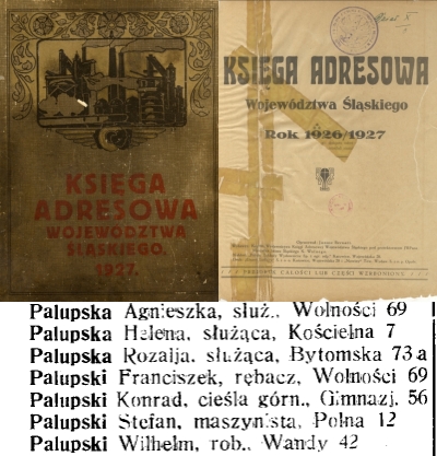 Pałupscy w księdze adresowej 1926/1927