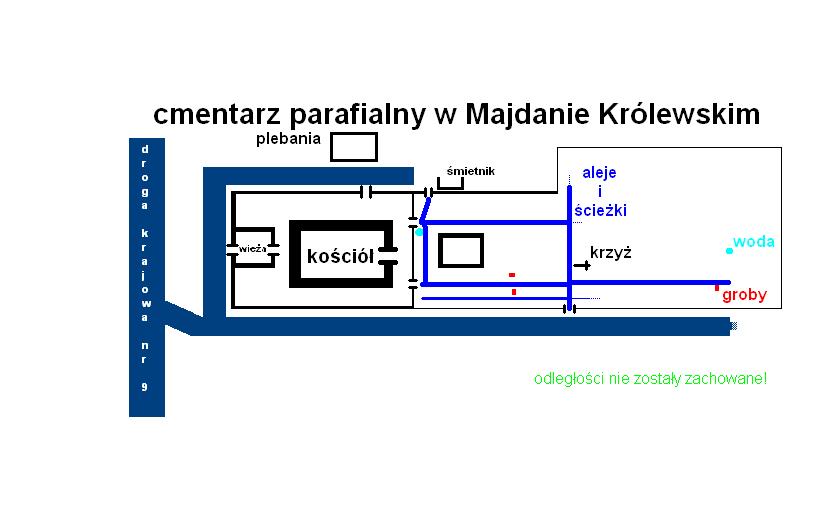 Mapka cmentarza w Majdanie Królewskim