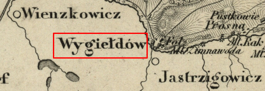 okolice Praszki na topograficznej karcie Królestwa Polskiego — Wygiełdów — 1839 »» 1843 [Praszka-MR11987] (1839 »» 1843)