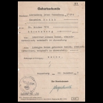 Geburtsurkunde für Kazimiera Rodak (1943) 22.12.1942 Wesenberg