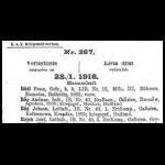 Jan Róg i inni na liście strat ze stycznia 1916 — Róg Andrzej 1888 Zgłobień