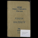 Księga małżeństw USC Chorzów Ⅰ 1924 Ⅱ № 134–286